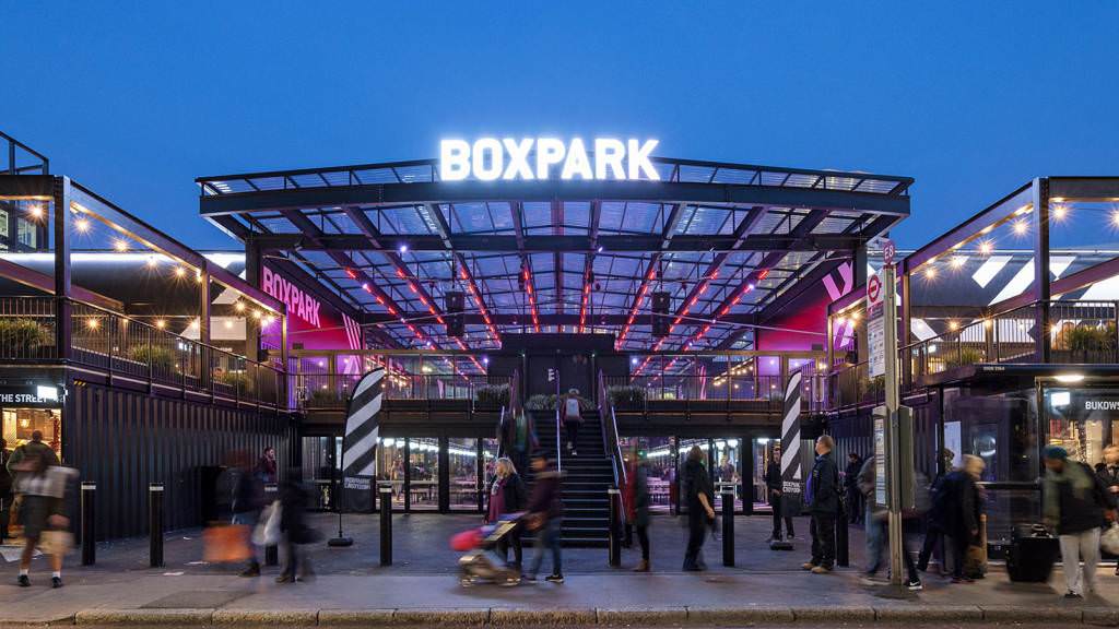 View of Croydon's Boxpark, symbolizing its growth and potential as a top property investment destination in 2024